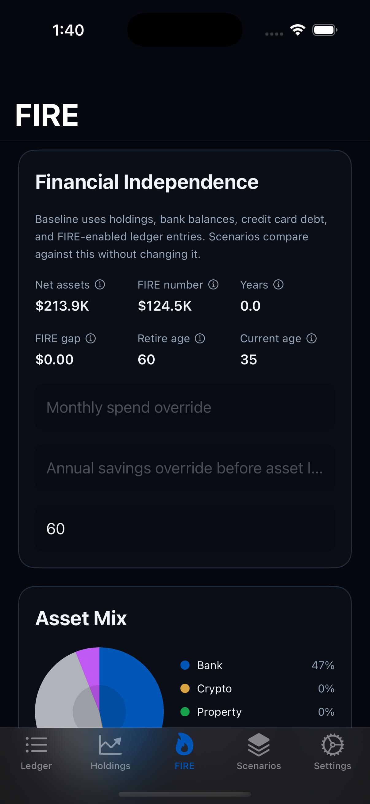LumaV dark theme iPhone FIRE screen